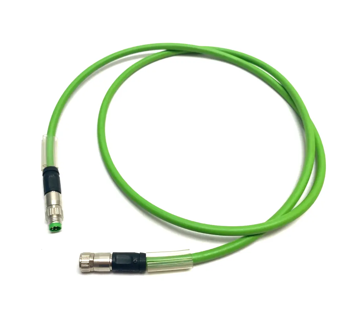 USED BECKHOFF DOUBLE ENDED ETHERCAT POWER CABLE M8 4-PIN M TO F 1M