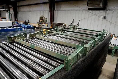 42" WIDE x 100 FEET ROACH POWER DRIVEN ROLLER / BELT CONVEYOR: YOBRO #24711