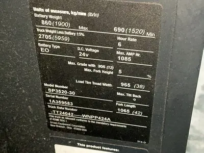 Used CROWN SP352030 Electric Lifters Ohio US | HGR 24 #1446257