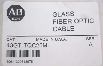 NEW ALLEN BRADLEY 43GT-TQC25ML FIBER OPTIC CABLE SER. A, 43GTTQC25ML