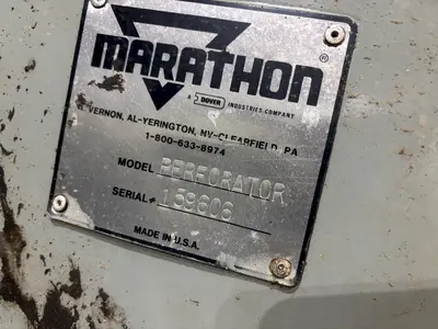 60" WIDE MARATHON MODEL #PERFORATOR FOR PLASTIC BOTTLES & ALUMINUM CANS : STOCK #21935