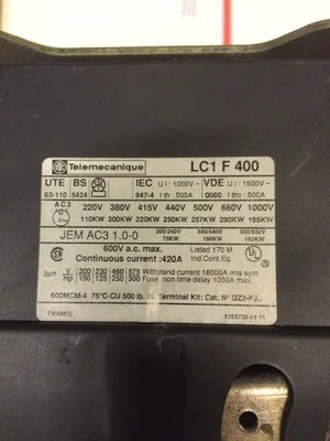Used Telemecanique Square D Contactor LC1 F 400 Warranty Fast Shipping
