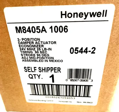 NEW HONEYWELL M8405A 1006 3-POSITION DAMPER ACTUATOR 24V 60HZ M8405A1006