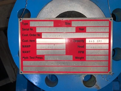Flowserve Pump type SVCN, size 3x6x13