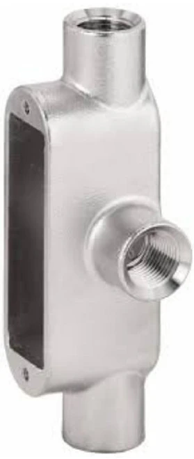 Calbrite S61000TE00 T Style Conduit Body, 1 in NPT 316 Stainless Steel 316SS [New]
