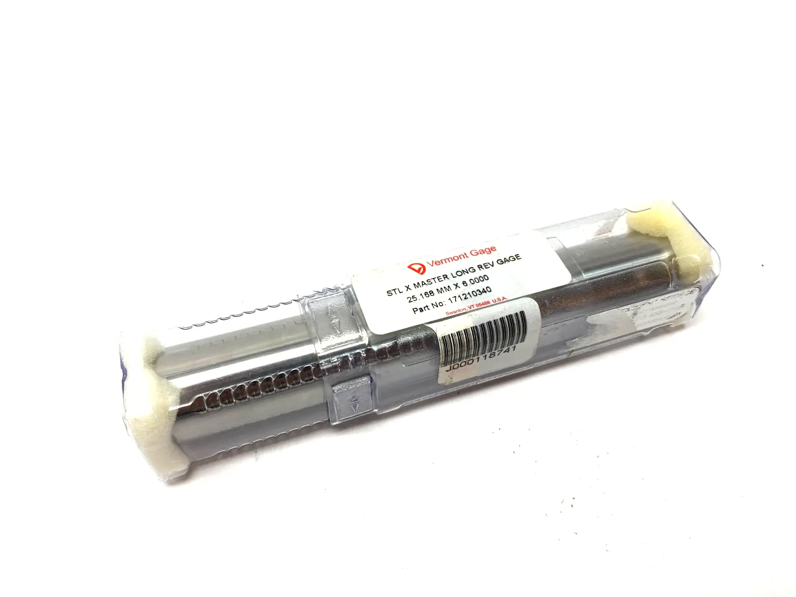 NEW VERMONT GAGE STL X REVERSIBLE LONG MASTER GAGE 25.168MM X 6.00