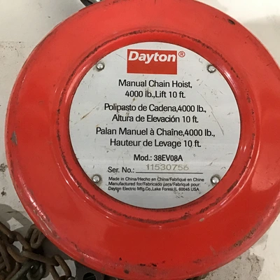 Dayton 38EV08A Low Headroom Manual Chain Hoist