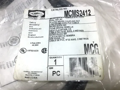 Hubbell MCMS2412 Micro-Quick Female Plug 2 Meters Brass Coupling