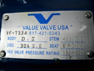 NEW Value Valve USA VF-733A