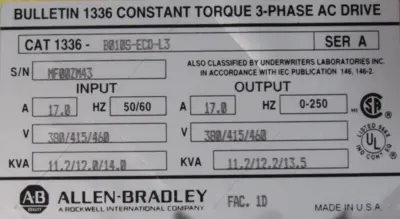 NEW ALLEN BRADLEY 1336-B010S-ECD-L3 AC DRIVE SER. A 1336B010SECDL3