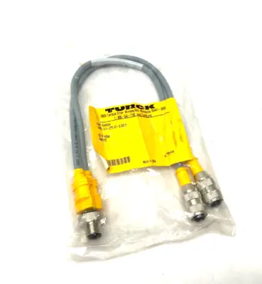 NEW TURCK 2-BRANCH SPLITTER CABLE, M M12 TO 2X F M12