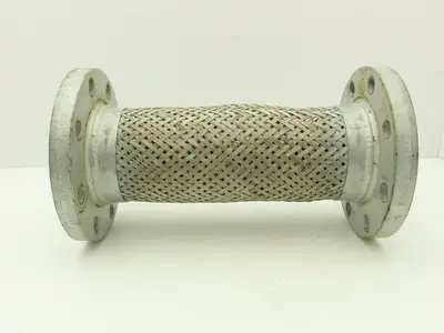 4"x 16" Steel Flanged Stainless Braided Flex Hose Pipe Expansion Joint 8-Bolt
