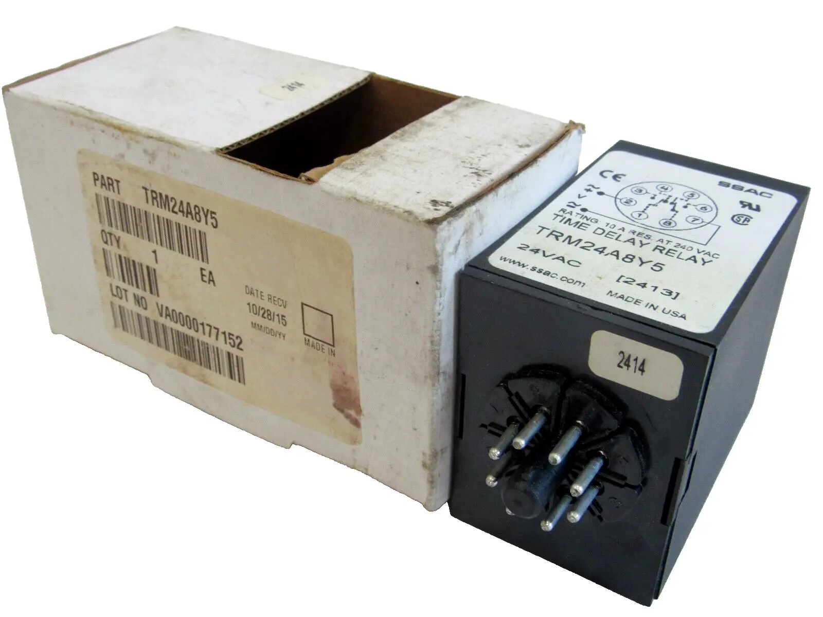 NEW SSAC TRM24A8Y5 TIME DELAY RELAY 24VAC