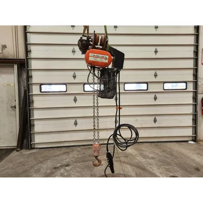 Used 2 Ton CM Series 635 Lodestar Electric Chain Hoist with Motor Driven Trolley
