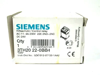 NEW SIEMENS 3TH20 22-0BB4 CONTROL RELAY 3TH20220BB4