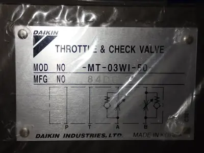 Used DAIKEN INDUSTRIES MT03WI50 Valves/Fittings | HGR 24 #732457