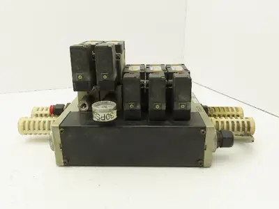 SMC NVFS3100-5FZ  5-Station Pneumatic Manifold with 24VDC Solenoid Valves