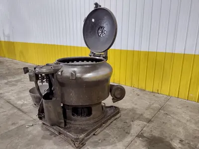 30" BARRETT MODEL #1100E MOTORIZED CHIP SPINNER / WRINGER w/ (2) CHIP PANS: STOCK #23373
