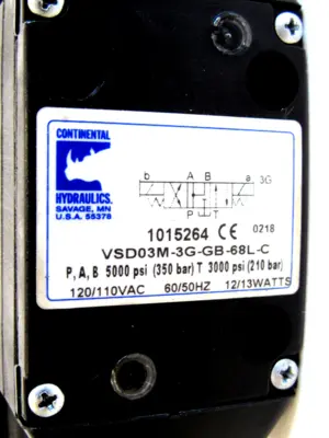 NEW CONTINENTAL HYDRAULICS VSD03M-3G-GB-68L-C ACTUATED VALVE VSD03M3GGB68LC