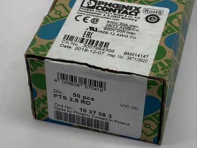 PT 2,5 RD,1037083 | Phoenix Contact PT 2,5 RD Feed-Through Terminal Block Red 1037083 LOT OF 50 - New