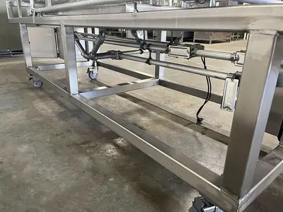 Three-Section Wire Mesh Conveyor with Rails
