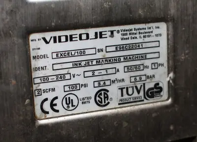 USED VIDEOJET EXCEL SERIES 100