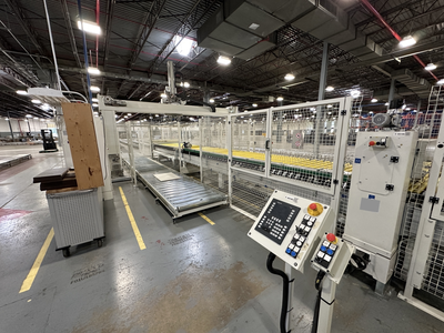 Stefani Evolution SSB Double-Sided Edgebander w/ Mahros Automatic Vacuum Loading & Unloading