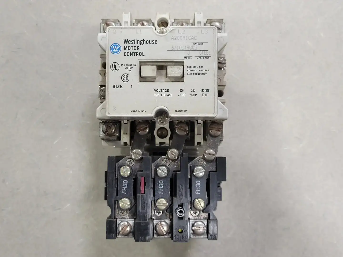 USED WESTINGHOUSE A200M1CAC