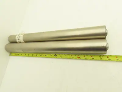 2" Gravity Conveyor Idler Roller 20"BF 7/16" Hex Bore Steel  Lot of 2