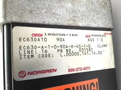 EC63D-A-0-90A-R-45-1-0 | Norgren  Pneumatic Robotics Power Clamp - Used