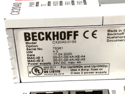 USED BECKHOFF CX2040-0155, CX2550-0020
