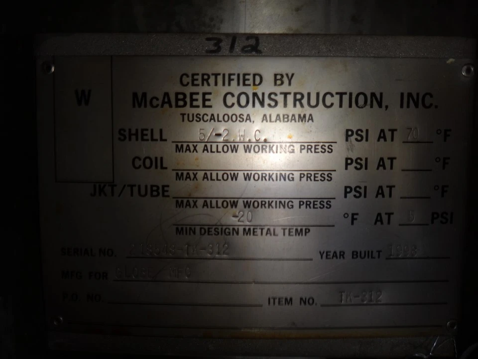 433 Gallon 304 Stainless Vertical MacAbee Tanks
