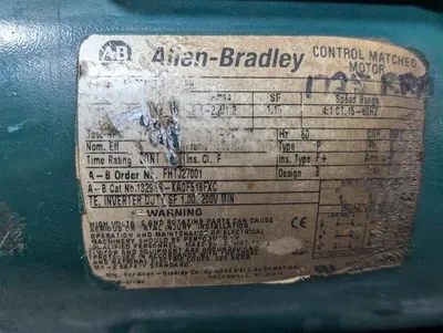 1/2 HP Allen Bradley 1329RS-KA0F518FXC Control Matched Motor 230/460V Used