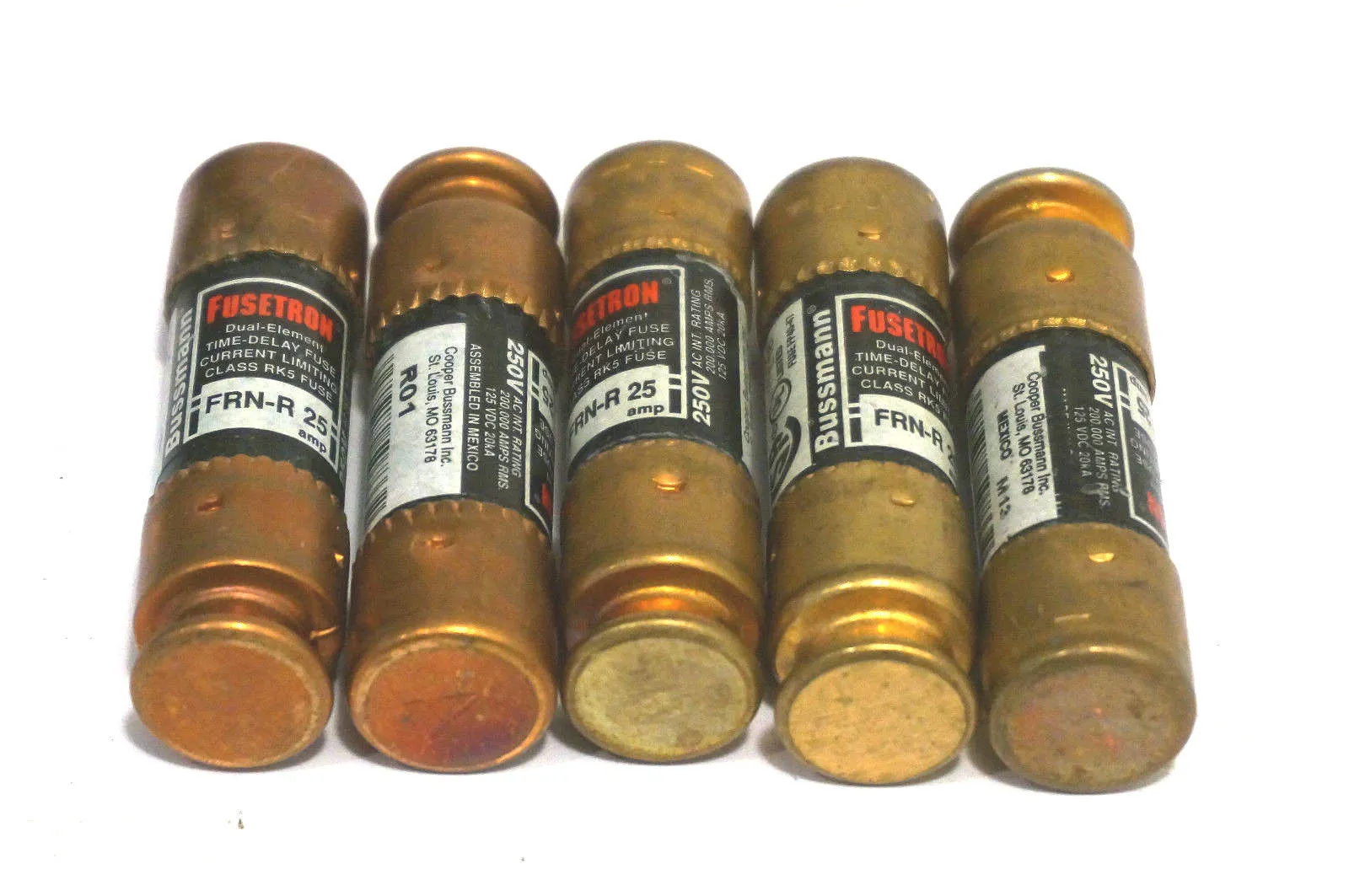 5 NEW BUSSMAN FRN-R-25 FUSES FRNR25