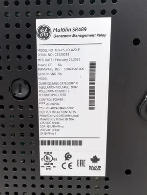 General Electric Multilin 489-P5-LO-A20-E Generator Management Relay New NIB