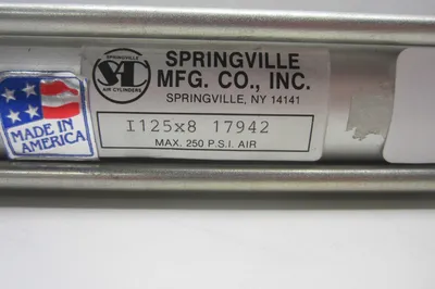 NEW SPRINGVILLLE MFG. I125X8 PNEUMATIC CYLINDER 17942