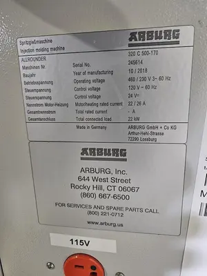 2018 ARBURG 320C-500-170 Injection Molding Horizontal/Vertical | Machinery Network (16)