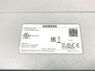 USED SIEMENS SIMATIC HMI TP1500 COMFORT PRO, 15" WIDESCREEN
