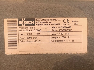USED Busch NP0250ALL6000B