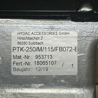 NEW Hydac PTK-250/M/115/FB072-E
