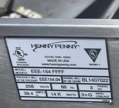 USED HENNY PENNY EEE-154 FFFF
