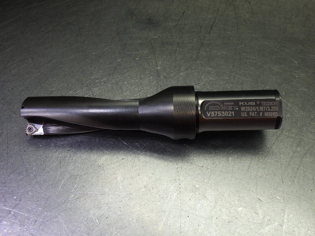 Komet 1.187" 2 Flute Coolant Thru Drill 1.25" Shank V5753021 (LOC1195B)