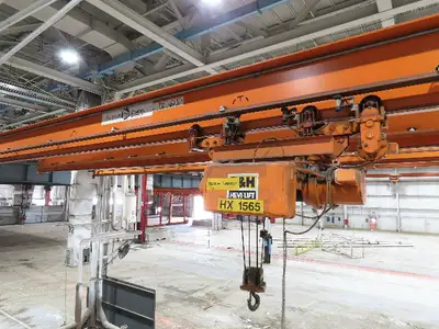 Cleveland Tramrail P&H 4 Ton Single Girder Underhung Bridge Crane 45' 10" Span