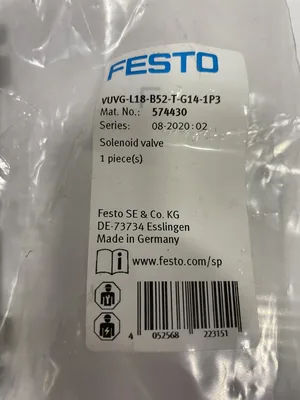 FESTO VUVG-L18-B52-T-G14-1P3 5/2 Pneumatic Solenoid Valve -NIB
