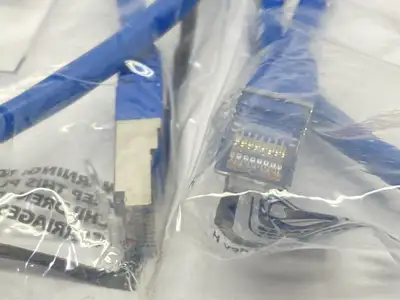 NEW EATON TRIPP LITE CAT5E BLUE MOLDED STP PATCH CABLE RJ45 3FT LOT OF 2
