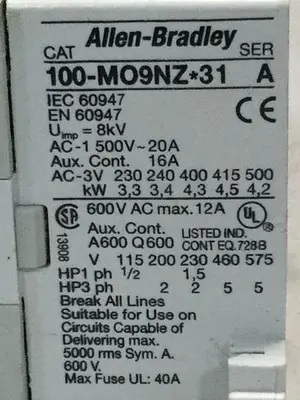 USED ALLEN BRADLEY 100-MO9NZ.31 SER A