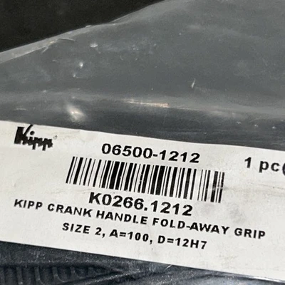 Kipp Crank Handle Fold Away Grip 06500-1212 Sz.2 Fast Shipping + Warranty