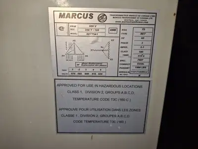 USED MARCUS TRANSFORMER RET75A1
