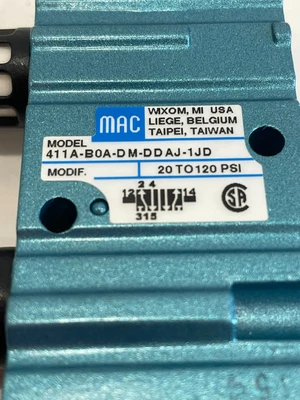 NEW MAC 411A-B0A-DM-DDAJ-1JD SOLENOID VALVE 411AB0ADMDDAJ1JD