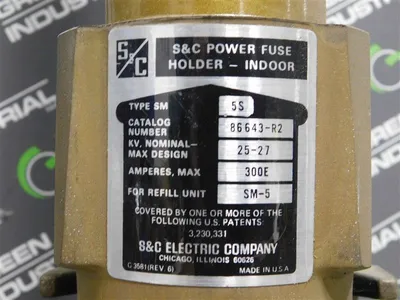 S&C Power Fuse Holder - Indoor 86643-R2 Type SM5S 300E Amps SM-5 Refill Used